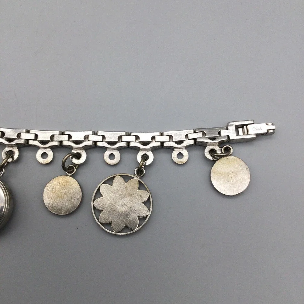 Anne Klein Watch Women 20mm Silver Tone Bling Charm Bracelet Band New Battery 7